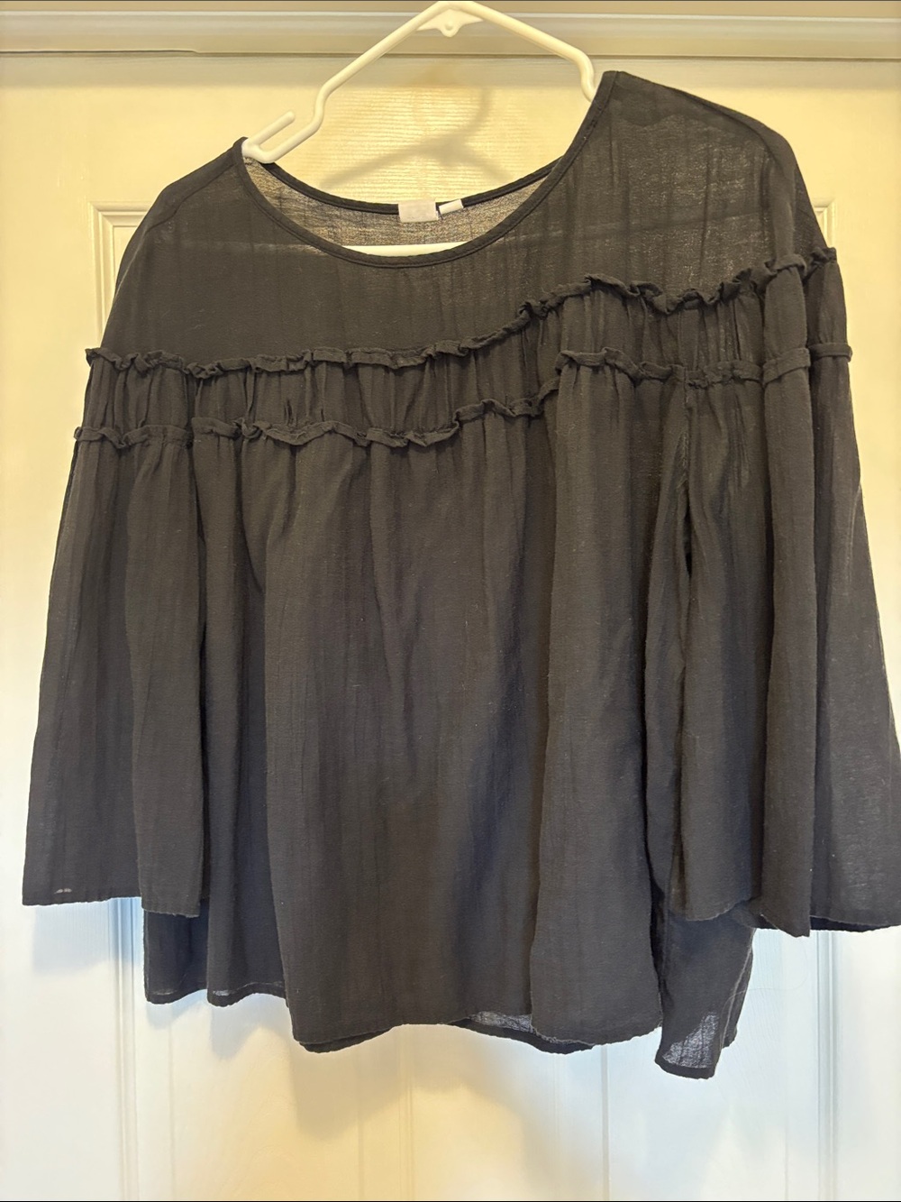 GAP Black Ruffle Yoke Peasant Tunic